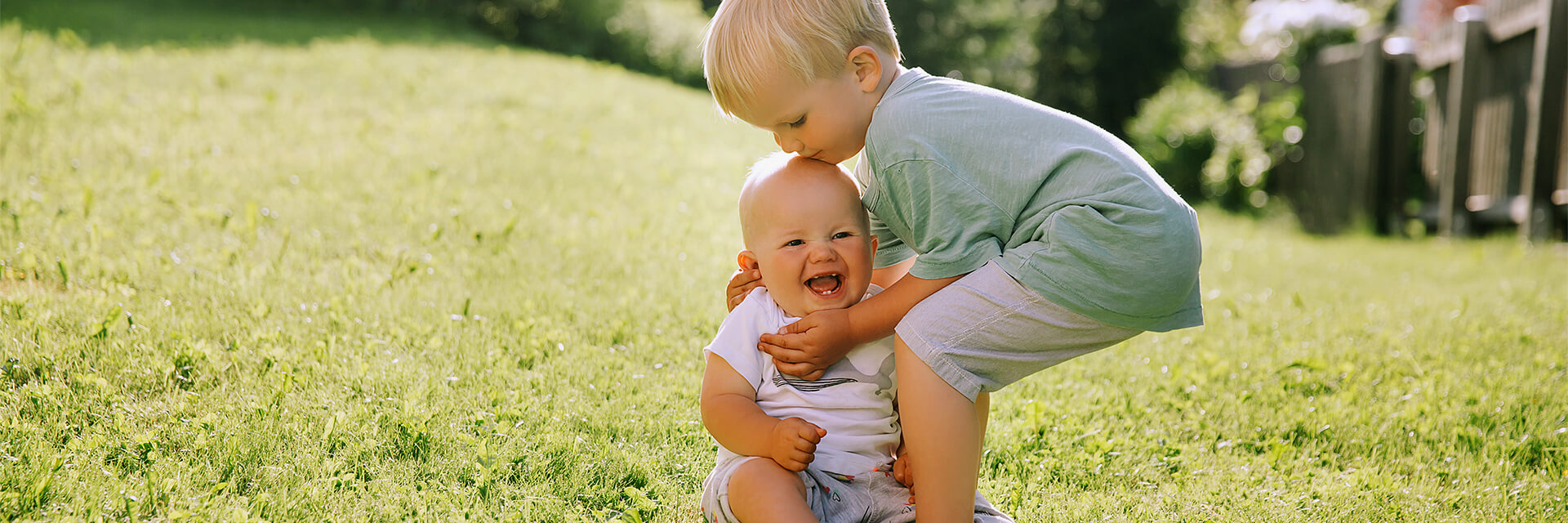 happy children playing in a field