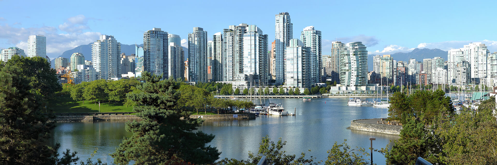 Vancouver BC skyline at False creek.